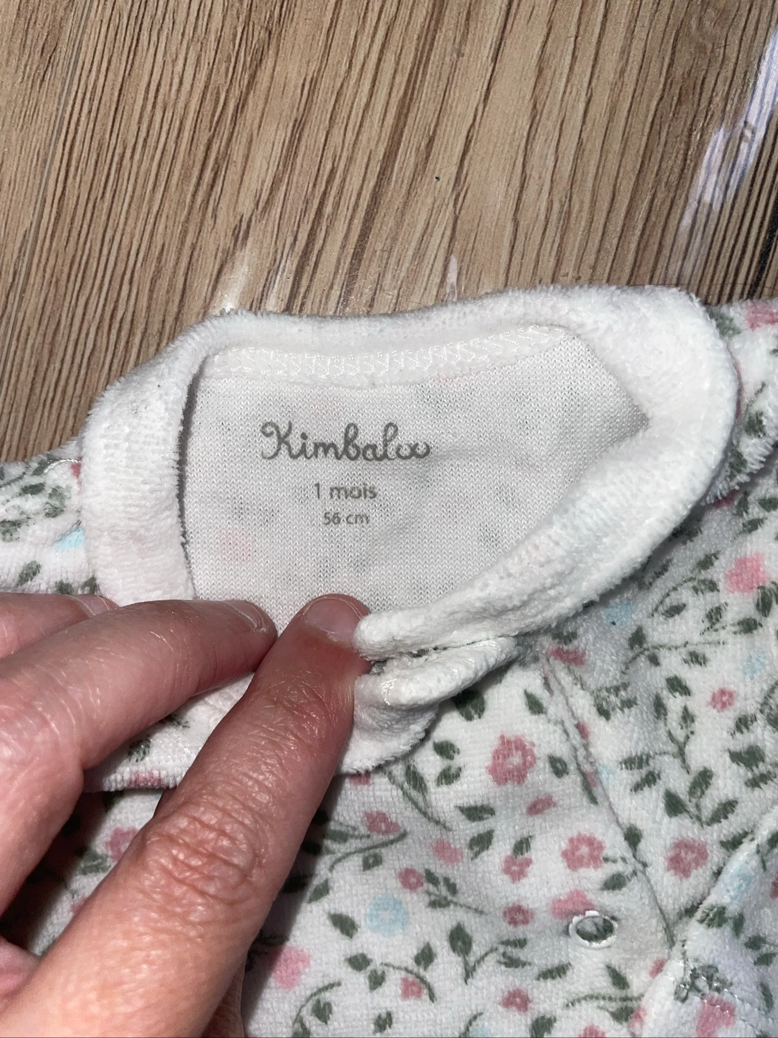 Pyjama velours 1 mois 56 cm Kimbaloo – photo 3